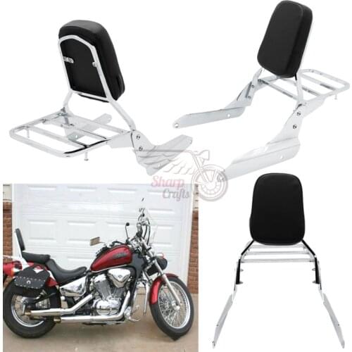 Motorcycle Chrome Backrest Sissy Bar With Luggage Rack For Honda Steed 600 VLX600 VT600 VLX 600 VT 600 1999-2007