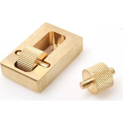 DIY Leather Craft Tool Copper Mini Oil Box Leather Bag Edge Processing Tool Leather Edge-paint Applicator Tool with 2 Wheels