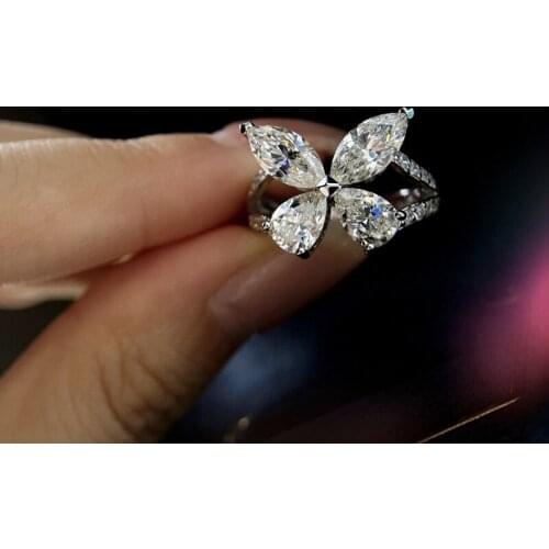 Exquisite Crystal Butterfly 925 Sterling Silver Ring Trendy Jewelry Eternity Promise Wedding Rings for Women Fine Jewelry Gift