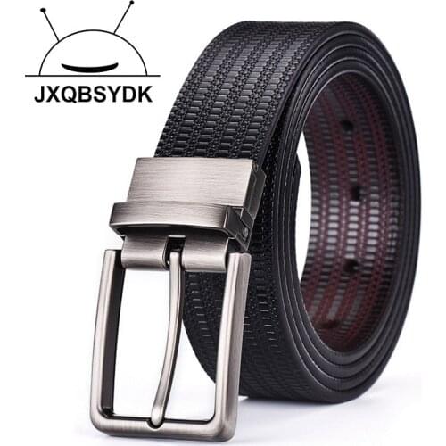 JXQBSYDK Luxury Brand Belts Men Crocodile Pattern Designer Pin Buckle High Quality Genuine Leather Belts
