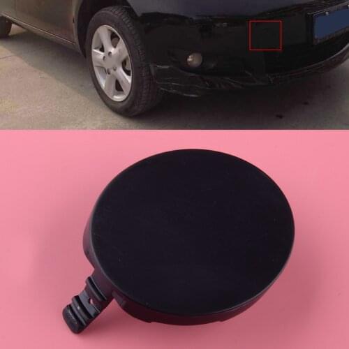 CITALL Black Front Bumper Tow Hook Cover Cap Fit For Toyota Yaris 4Door Sedan 2006 2007 2008 2009 2010