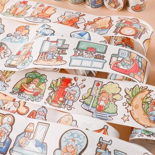 Kawaii Cute Washi Tape 65mmX3m Stationery Stickers Bullet Journal Washi Tape DIY Diary Planner Scrapbooking Sticky Lifelog