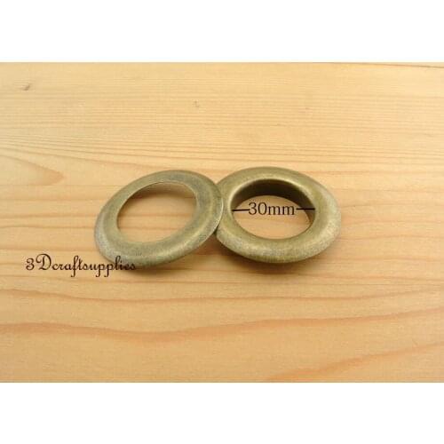 Eyelets metal with washer grommets anti brass round 14 sets 30 mm M45