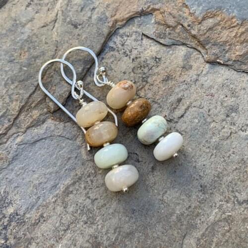 Multilayer Natural Stone Indian Earrings for Women Vintage Colorful Hanging Dangle Earrings Boho Statement Earrings Gift D5D471