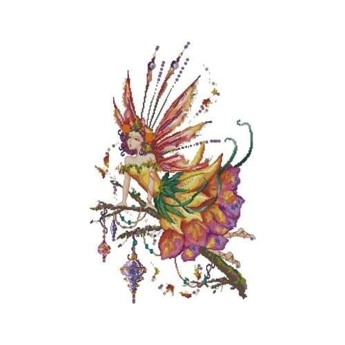 Autumn elves Cross Stitch Set Cross-stitch Kit Embroidery Needlework Craft Packages Cotton Fabric Floss