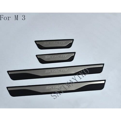 Car Styling stainless steel door sill Scuff Plate Welcome Pedal FIT For Mazda3 Mazda 3 axela 2014 2015 2017 2018 Accessories