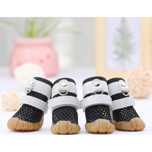 Summer Dog Rain Shoes Cats For Small Dogs Sandal Anti-Slip Chihuahua York Teddy Breathable Mesh Pet Boots Sock Chiens Soft-soled