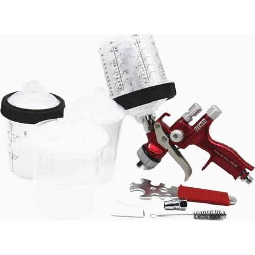 Spray Gun With Adapter Pps Tank 600cc And 400cc Car paint Air Spray Gun Quick-Connect Wash-Free Tank Airbrush Paint Mixing Cup