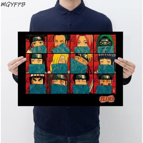 Japanese Animation Head portrait Kraft Paper Poster Home Bedroom Wall Decoration Painting Core 50.5x35cm