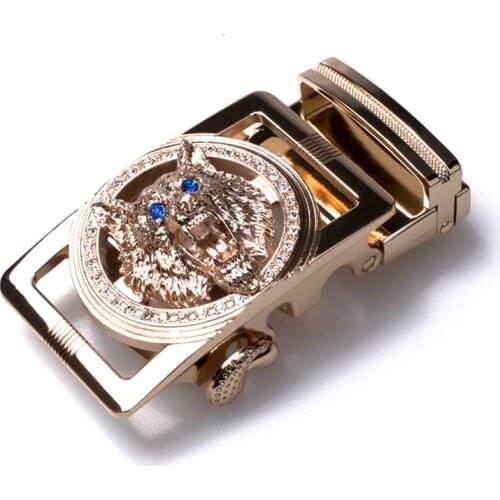 Waist Art Alloy Wolf Business Belt Buckle Automatic Buckle Heads for Mens Leather Men Jeans Fit 3.5cm Ratchet Belt metal rings