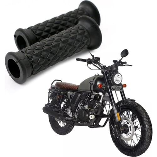 Black Motorcycle Motobike Rubber Handlebar Handle Bar Grips Anti-skid Corrosion Resistant 22mm 7/8" for Most Motorcycles Bikes