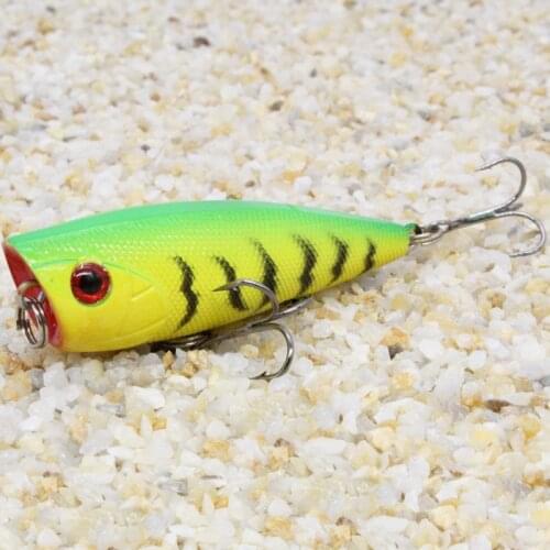 Hot 1pcs Fishing Lures 6cm/7g Topwater Popper Bait 6 Color Hard Bait Artificial Wobblers Plastic Fishing Tackle With 6# Hooks