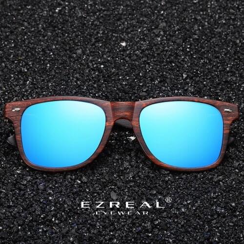 EZREAL Polarized Wood Sunglasses Men Square Frame UV400 Sun glasses Women Sun glasses Male oculos de sol Feminino