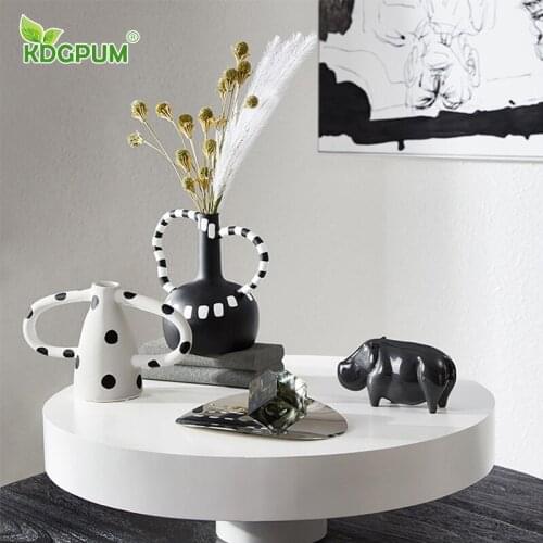 Modern Handmade Resin Vase Pastoral Home Simple White Wave Dot Flower Device Can Be Hydroponic Home Decoration Ornaments