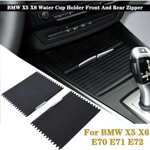 Car Styling Inner Interior Center Console Drinking Water Cup Holder Cover Trim Cover Curtain For BMW E70 E71 X5 X6 2007-2013