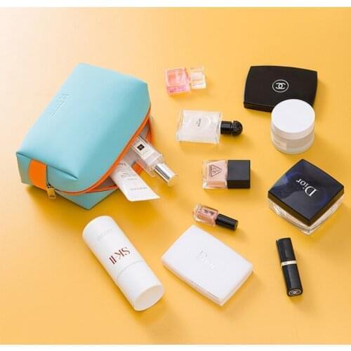 Waterproof PU ladies travel cosmetic bag clutch bag leisure ladies zipper cosmetic storage bag portable toiletry storage bag