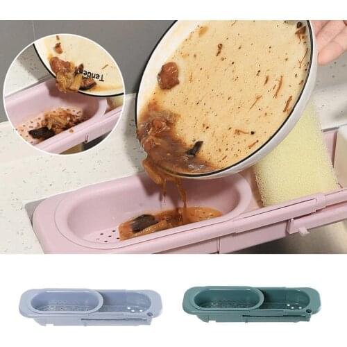 Telescopic sink shelf kitchen storage rack soap sponge basket case holder bathroom sink drain adjustable faucet organizer M8V4