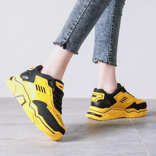 Spring Thick Bottom Outdoor Walking Lace-up Single Shoes Large Size Womens Shoes Fashion Casual Mesh Breathable Sneakers U17-82