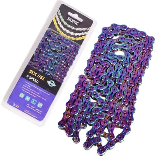 SUMC 9 10 11 12 Speed Rainbow Chain X9/10/11/12EL Colorful Chain MTB Mountain Road Bicycle Chain For Shimano SRAM Campagnolo