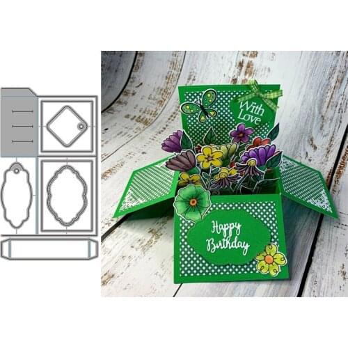 Landscape Display Box Metal Cutting Dies for Scrapbooking Handmade Tools Mold Cut Stencil New DIY Card Make Mould Model Craft