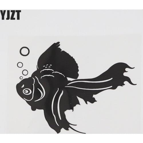 YJZT 14.8CM×11.4CM Personality Goldfish Vinyl Car Stickers Decal 13D-1186