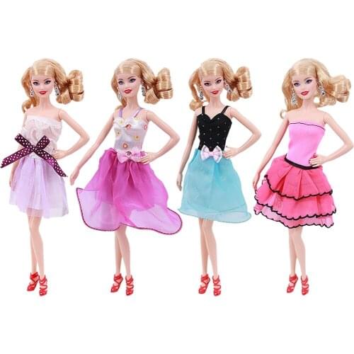 Barbies Doll Clothes 1 Set Princess Dress Deluxe Wedding Party Skirt Outfit For Barbies Doll Girl`s Toy Accessories Russia DIY