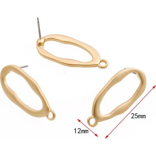 10pcs DIY Hollow Earrings Connectors Handmade Irregular Stud Earring Settings Earrings Hook for Jewelry Making Accessories