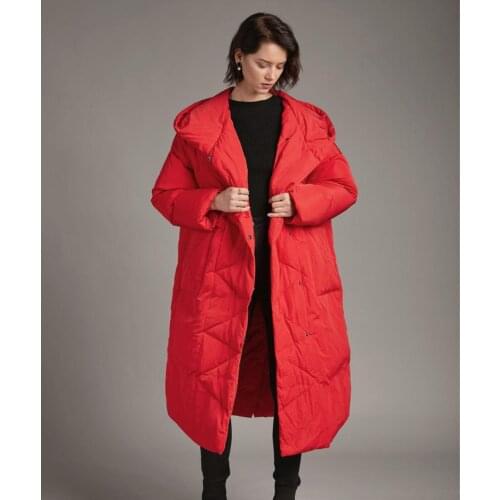 2020Winter Fashion New Down Jacket Female Large Size Back Slit in The Long Down Jacket Red gray black