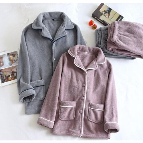 221 Winter Warm Flannel Pajamas Set For Women Thick Coral Velvet Long Sleeve Pyjamas Sets Pijama Suit Mujer female Homewear