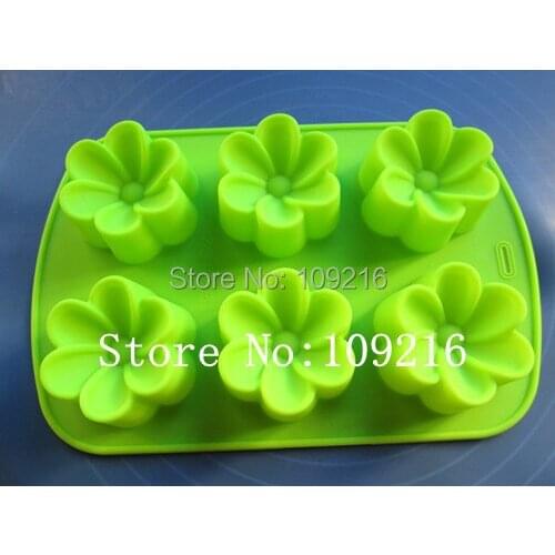 1pcs 6-Holes Six Petals Flowers Good Quality 100% Food Grade Silicone Cake/Jelly/Pudding/Candy DIY Mould