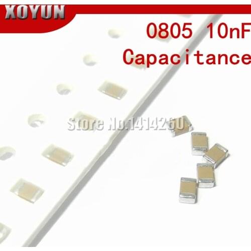 100pcs 0805 10nF X7R Error 10% 50V 0805 103 SMD Thick Film Chip Multilayer Ceramic Capacitor