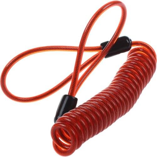 150cm Alarm Disc Security Lock Anti Thief Bag Motorcycle Wheels Disc Brake And Reminder Spring Cable red