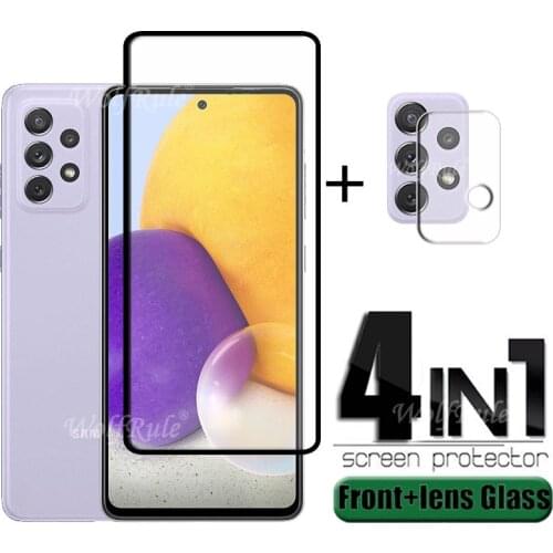 4-in-1 For Samsung Galaxy A72 Glass For Samsung A72 Tempered Glass Screen Protector For Samsung A21S A51 A71 A52 A72 Lens Glass