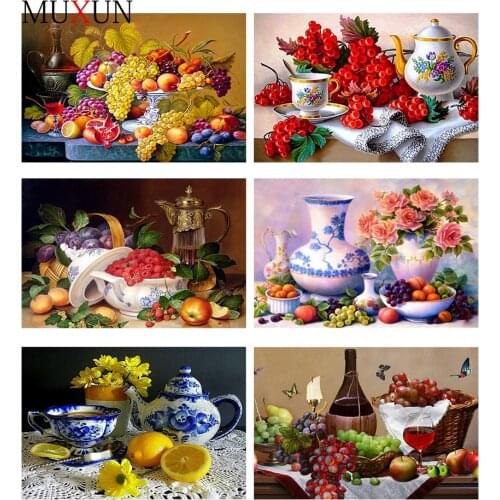 5D Diy Cross Stitch Crystal Diamond Painting Fruits Diamond Embroidery Diamond Mosaic Paintings Colorful Fruits Decortion 9Jm033