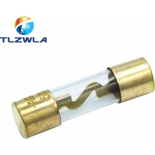 5Pcs 10*38MM Gold Plated Glass AGU Fuse Fuses Pack Car Audio Amp Amplifier 10A 15A 20A 25A 30A 40A 50A 60A 70A 80A 100A Car Fuse