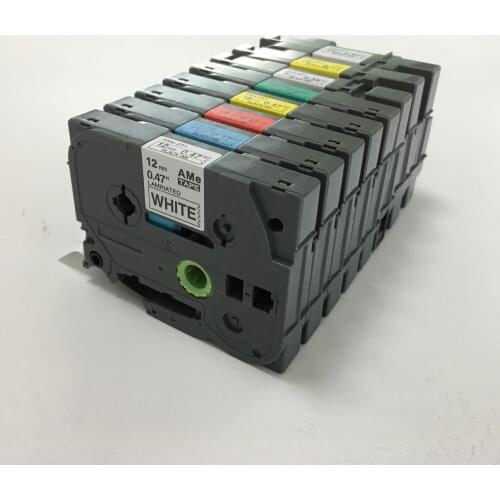 12mm TZe-131 TZe-231 Compatible Printer Ribbon Black On Transparent And White Label