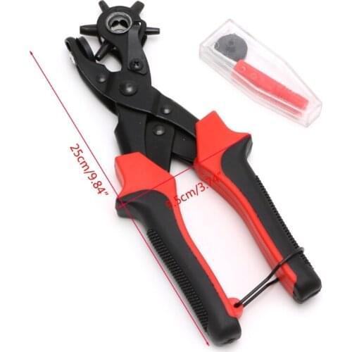 6 Sized Heavy Duty Leather Belt Eyelet Holes Punch Pliers Revolving Hand Punches for knitting needles