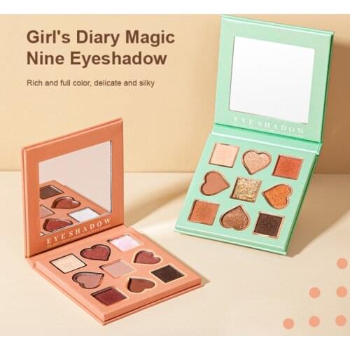 9Color Shimmer Matte Eyeshadow Palette Pearlescent Glitter Highligh Bright Eye Makeup Women Beauty Waterproof Lasting TSLM2