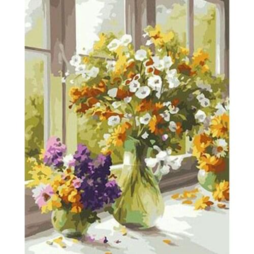 Diamond Painting Cross Stitch flower Picture Rhinestones Diamond Embroidery Flowers Mosaic Art Kits Needlework Gift