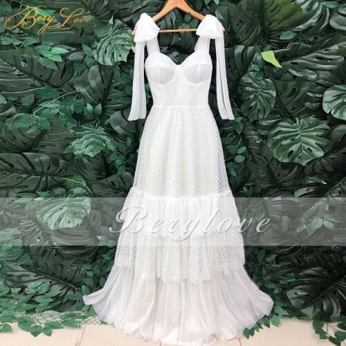 Berylove Dotnet Tiered Tulle Party Gown Spaghetti Strap Long Prom Dress Elegant Ruffle Sweetheart Evening dresses sweetheart