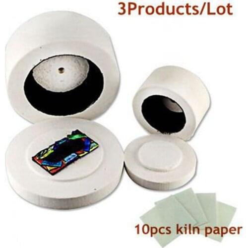 Free Shipping Wholsale 3pcs/lot Fuseworks Glass Kiln Set Large & Small Kiln+ 10pcs Kiln Paper