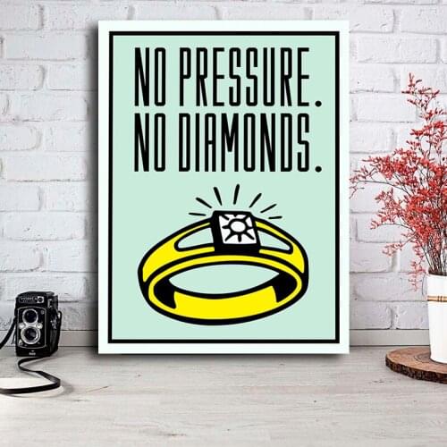 No Pressure No Diamonds Alec Monopolyingly Graffiti Painted Ring Poster Painting On Canvas Wall Art Pictures Home Decor