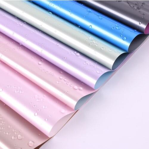 Shiny color Waterproof Flower Wrapping Paper 60x60cm Flowers Gifts Packing Flower Bouquet Wedding Decor