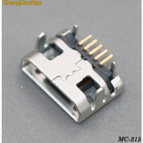 ChengHaoRan 20pcs Micro USB 5pin no side Ox horn female usb socket Flat mouth four legs socket mini usb connector