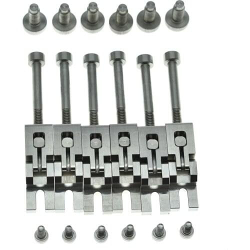 Dopro Guitar Stainless Steel Double Locking Tremolo Bridge Saddles Steel Saddles with Screws