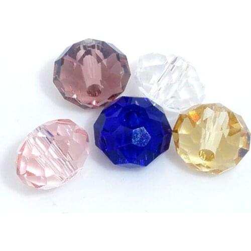DoreenBeads 100 PCs Mixed Crystal Glass Faceted Rondelle Beads 5040 6mm
