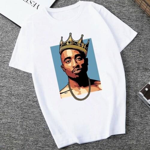 Summer Short Sleeve Chewing Funny Tshirt American Ripper Tupac 2pac Hip Hop Womens T Shirt Tops Women T-shirt Female