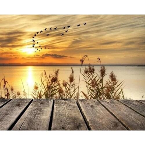 GATYZTORY 5D Sunset Diamond Painting Cross Stitch Landscape Rhinestone Embroidery Kit DIY Gift Home Decor Needle Craft Art