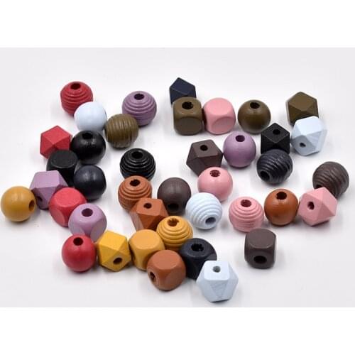 Geometric Faceted Bohemian Deco Fachion Wig Dreadlocks Decoration Cues Wooden Bead Lots Color Wholesale Jewelry Charms