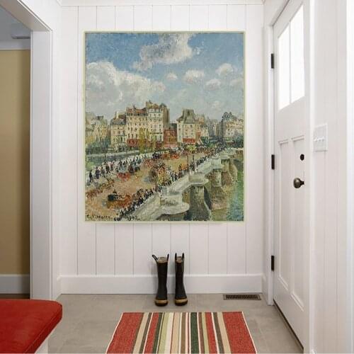 Citon Camille Pissarro《Le Pont Neuf》Canvas Oil Painting Artwork Poster Picture Modern Wall Decor Home Living room Decoration